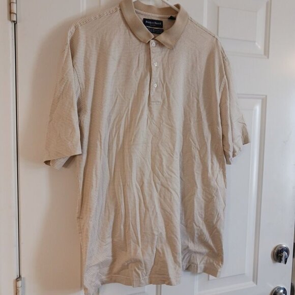 Austin Reed London Polo Shirt Men's XL Striped Double Mercerized Two Ply Cotton - Picture 2 of 5